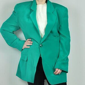 Vintage Bretons 100% Silk Tailored Blazer Size 12 (Modern Size 8)